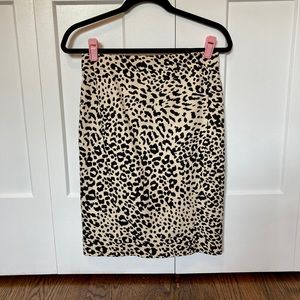 Loft animal print pencil skirt